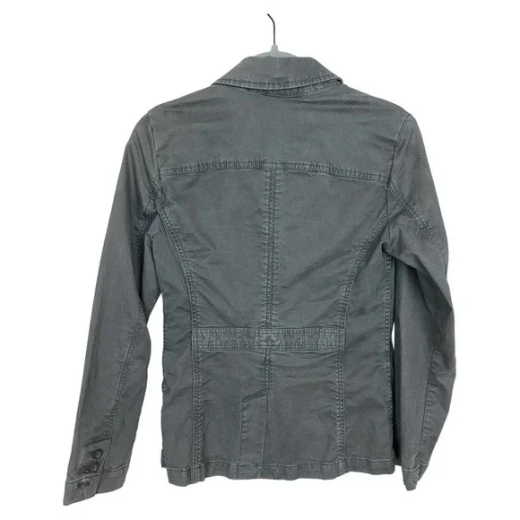 Eddie Bauer Legend Wash Gray Stretch Canvas Blazer Jacket Size 4 - Picture 4 of 7